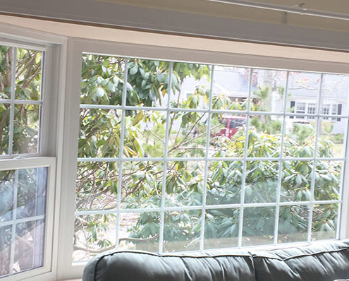 new custom harvey bay window overlooking front yard